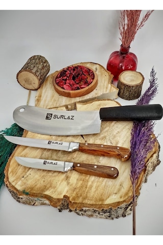 Sürmene 3'lü Mutfak Seti Kahverengi - Siyah