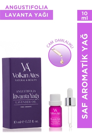 Volkan Ates Natural & Beauty Lavandula Angustifolia Saf Lavanta Yağı Cam Damlalıklı 10 Ml