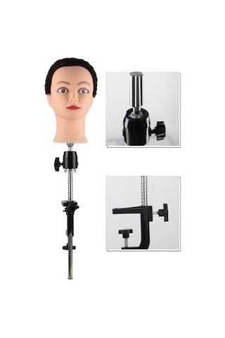 Lebıhmurah Wg2285 Eğitim Kafa Standı Manken Kafa Tutucu Manken Kafa Standı Sert Plastik Ve Çelik Peruk Kafa Standı Masa Kelepçesi