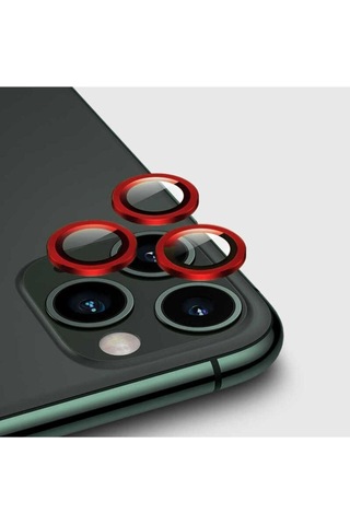 Apple Uyumlu iPhone 11 Pro Max Zore Cl-02 Kamera Lens Koruyucu Kırmızı