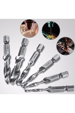 Kangvka 6'lı Altın Hss Delme Ve Taplama Aleti Seti - 1/4" Hex Saplı, Ahşap/alüminyum/plastik İçin Uygun, 3-10mm Çaplar