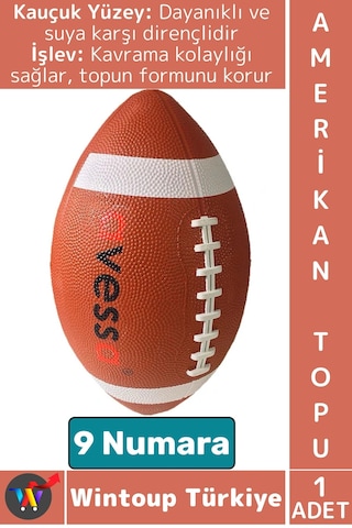 Top Profesyonel Genç Yetişkin Maç Antreman Rugby Suya Dayanıklı Kauçuk Amerikan Futbol Topu 9 No Çok Renkli