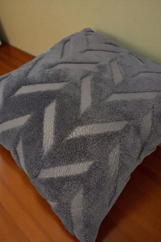 İskandinav Stil Peluş Yumuşak Dokulu Dekoratif Kırlent Kılıfı 2 Li Set 43x43 Cm Antrasit Balıksırtı