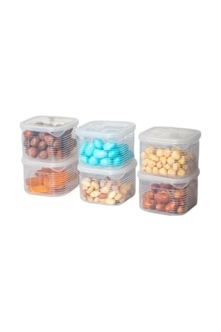 Saklama Kabı Sızdırmaz Kapak6 Lı Set Füme - Ölçü Kabı Hediyeli Çok Renkli