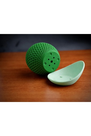 3d Baskı Küre Saksı - Kafes Dokulu İki Parçalı Dekoratif Saksı - Yeşil-mint 25161155