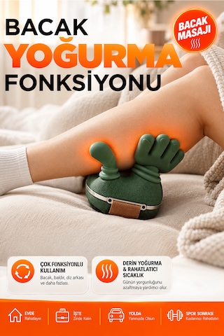 Relaxus Şarjlı Isıtmalı Boyun Masaj Aleti El Hisli Parmakla Yoğurma Teknolojili Omuz Sırt Bacak Masaj Cihazı