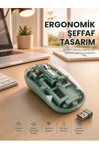 Znv Zenvia Mey İthalat Bluetooth Ve 2.4g Usb Destekli Pilli Kablosuz Şeffaf Mouse Yeni Nesil Znv2025 Cmn Belirtilmemiş