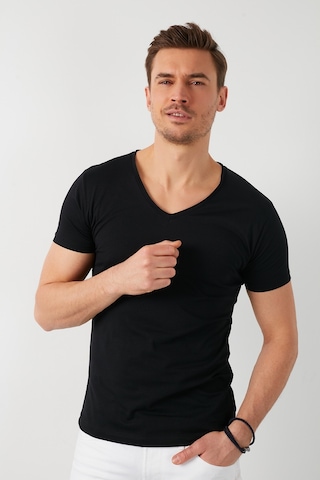 Buratti Pamuklu Slim Fit V Yaka Basic Erkek T Shirt 5412001 Siyah