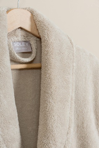 Soley Hermoso %100 Pamuk Ultra Yumuşak Unisex Bornoz Bej