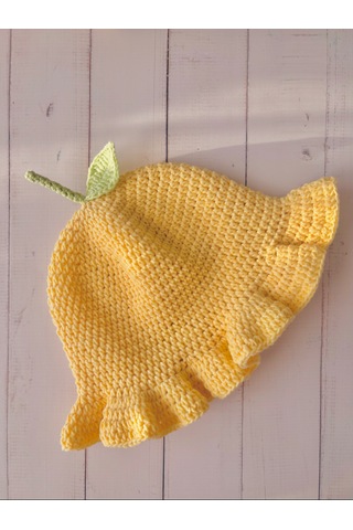 Crochet By Neslii Baby Limoncello Bonnet Bere Açık Sarı