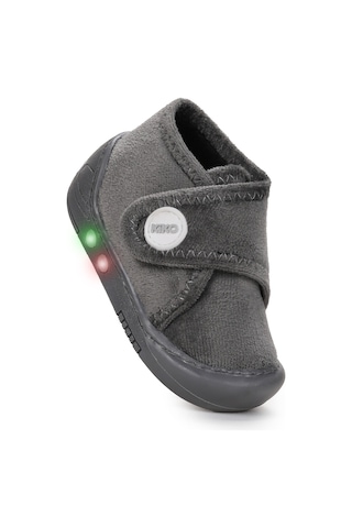 Kiko Kids Petri Günlük Işıklı Kız Bebek Ev Okul Kreş Panduf Gri Gri