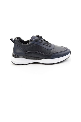 Bambi Lacivert Hakiki Deri Erkek Sneaker E01958176543