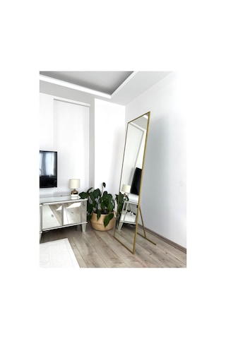 Effe Gold Metal Çerçeveli Ayaklı 180x50 Boy Aynası