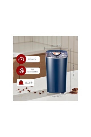 Kahve Baharat Değirmeni, 28000 Rpm Güçlü Motor İle Etkili Öğütme, Paslanmaz Çelik Yapı, Geniş Hazneli, Kolay T Çok Renkli