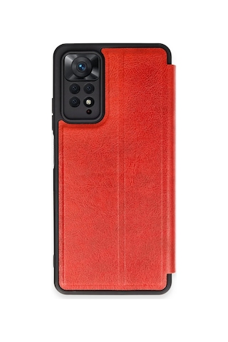 Newface - 631 - Xiaomi Redmi Note 12 Pro 4g Kılıf Flip Cover - Csmo-tex - - Kırmızı