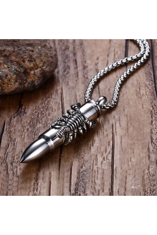Chavin Içi Açılan Kurşun Dizayn Akrep Çelik Erkek Kolye Ds83By (478252445) Beyaz