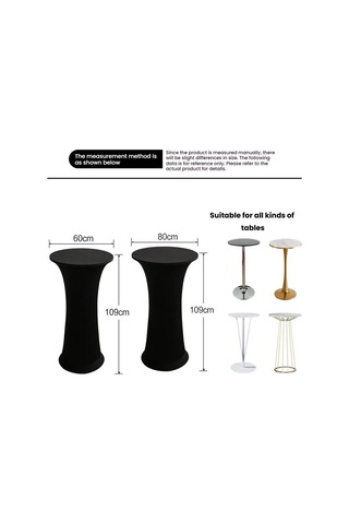 Sones Elastik Spandex Masa Örtüsü Otel Düğün Dekoru Düz Renk Kokteyl Yuvarlak Tabanlı Bar Örtüsü, Boyut: 80 Cm Yuvarlak Göl Mavisi Diğer