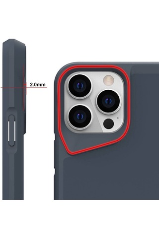 Apple Uyumlu iPhone 15 Pro Max Kılıf Case, Metal Standlı Mat Airbag Anti Shock Tpu Kapak Cover Gri