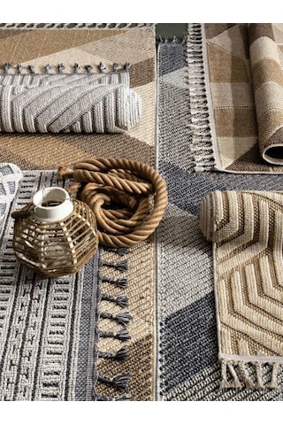 Vivaldi Fez 3001 Bej İskandinav Serisi Salon Oturma Yatak Odası Halısı Bej