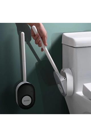 Mavi Duvara Monte Tuvalet Fırçası Tutucu, Ölü Açı Yok Silikon Tuvalet Fırçası Seti Temizleme Fırçası Banyo Aksesuarları