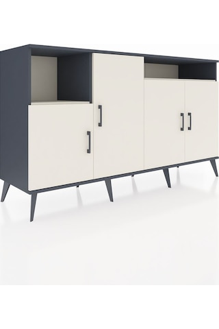 Kronos Konsol 5 Raflı 4 Kapaklı 176x59x99 Antrasit-aytaşı Antrasit-aytaşı