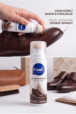 Luxetone Kendinden Sünger Başlıklı Likit Kahverengi Ayakkabı Boyası, Deri Yenileyici Ve Çizik Ka...