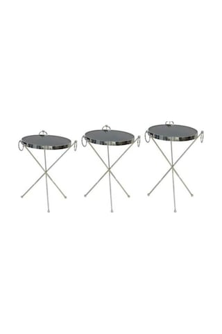 Zigon Brc Küpe Model Sehpa Metal Gümüş Krom Renk Ayak Kırılmaz