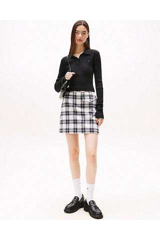 Tommy Hilfiger Tjw Klasik Polo Uzun Kollu Kadın Siyah Kazak Dw0dw21829bds Siyah