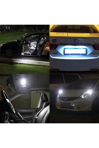 T10 Dipsiz Ampul Beyaz 12 Led Canbus 2 Adet Oto Park Plaka Ve İç Aydınlatma Led Ampul