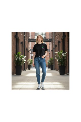 Urbantrendstore Unisex Uzaylı Saldırı Attack Oversize Fit Rahat Geniş Salaş T-shirt Günlük Tişört Siyah