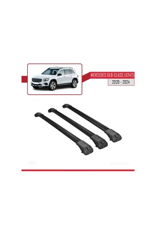 Mercedes Glb-class X247 2020 Ve Sonrası İle Uyumlu Ace-1 Ara Atkı Tavan Barı Siyah 3 Adet Bar
