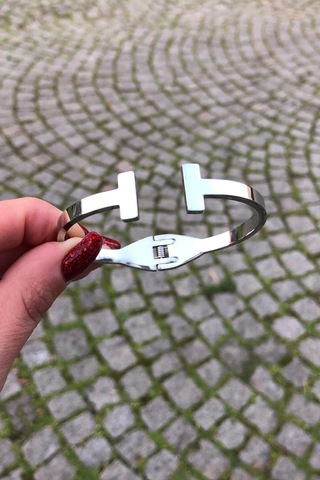 Gümüş Renk Çelik T Kelepçe Gümüş