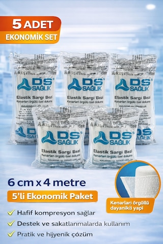 Elastik Sargı Bezi 6cm X 4m 5 Adet