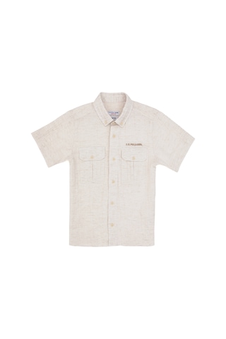 U.s. Polo Assn. Erkek Çocuk Krem Gömlek Kısa Kollu 50300416-vr071 KREM