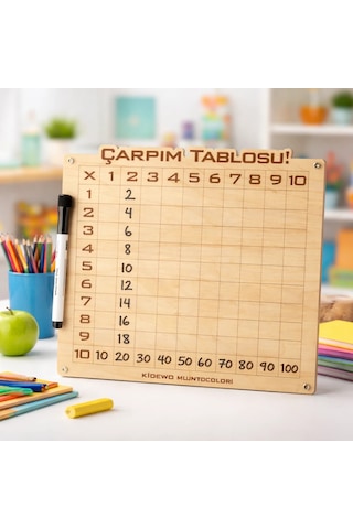 Çarpım Tablosu Kalem Silgi Ahşap Eğitim Seti İlkokul Eğitici Ahşap Oyuncak Etkinlik Set Kolay Öğren