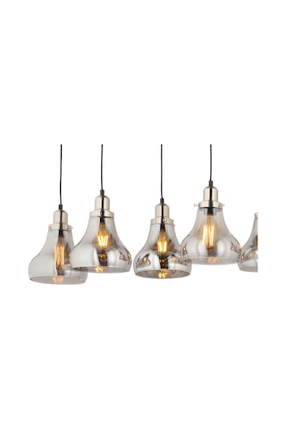 Lampaluce Cono Modern Sarkıt Salon Avizesi 7'Li Krom 80X70Cm