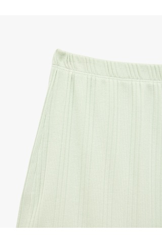 Koton Beli Lastikli Modal Kumaş Kaşkorse Şort Pijama Altı Yeşil 6slk80056mk