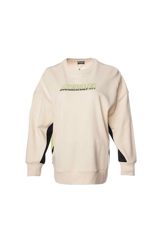 Hummel Amaris Oversize Kadın Bej Yuvarlak Yaka Sweatshirt Gri