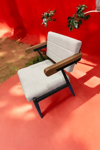 Pimango Çok Amaçlı Cafe Bar Balkon ve Mutfak Sandalyesi Bej Beyaz