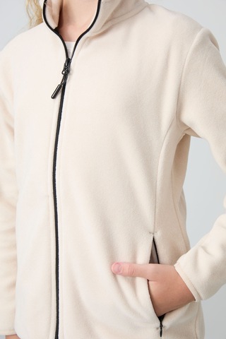 Tommy Life Bej Kalın Yumuşak Dokulu Standart Fit Nakışlı Polar Kız Çocuk Sweatshirt - 75154 Bej