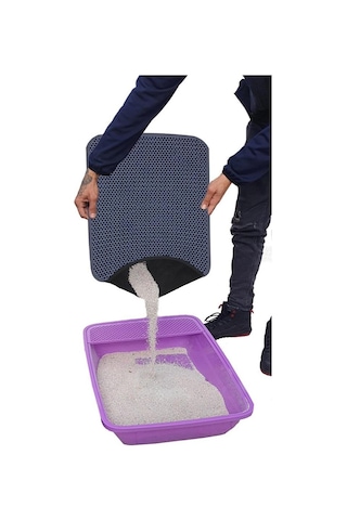 Aktunç Elekli Tuvalet Önü Kedi Kumu Paspası 60x120 Cm Gri