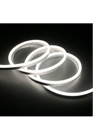 2 Metre Neon Beyaz 220 V Esnek Hortum Şerit Led Işık+ 1 Güç Fişi