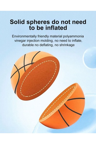 Ranyeek Çocuklar İçin Sessiz Pu Köpük Basketbol Topu - 24cm 7 No'lu, Renkli Ve Hafif