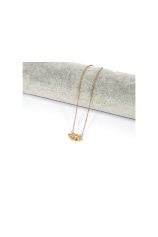 Çelik Kolye Işıltılı Göz Model - K-130 Altın