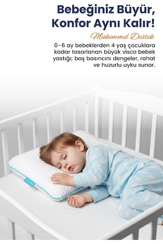 Viscofoam Ortopedik Bebek Yastığı Visco Bebek Yastığı 45 x 30 x 8 CM