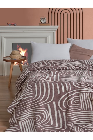 Pamela Çift Kişilik Battaniye 200x220 Cm Sütlü Kahve