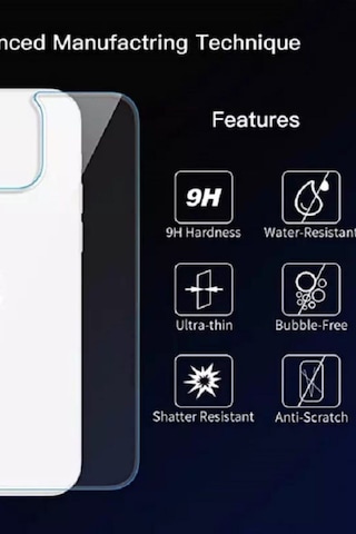 Iphone 13mini Uyumlu Kırılmaz Cam Koruyucu Dcx-9h Tempered Ön Ekran Arka Panel Şase Tam Korumalı Şeffaf
