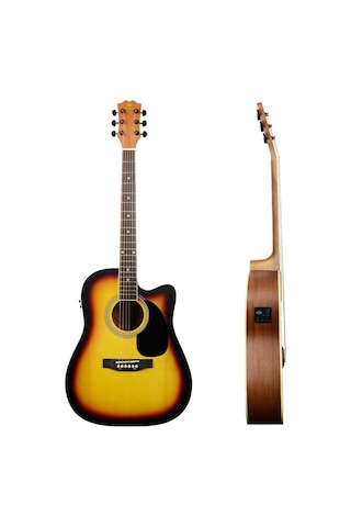 Maxword Mcg-750sb Yüksek Kaliteli Ağaç Ekolayzerli Elektro Akustik Gitar Full Set