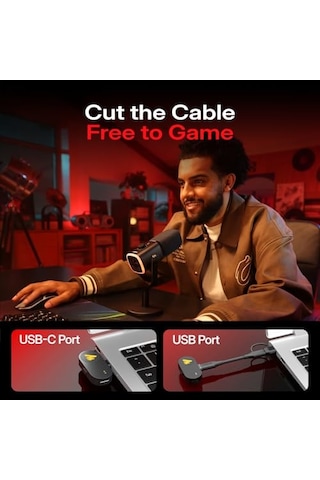 Kablosuz Dinamik Mikrofon, Usb-c, Kablosuz Ve Kablolu Çift Mod, 7 Katmanlı Gürültü Azaltma, Rgb Pc Masa Mikrofonu, Oyun/akış / Toplantılar İçin, Pd100 W, Siyah
