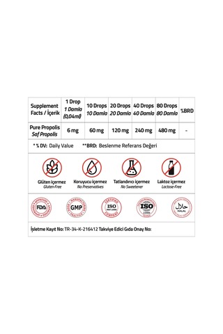 Validus Propolis 480 Mg Drops 20 ML